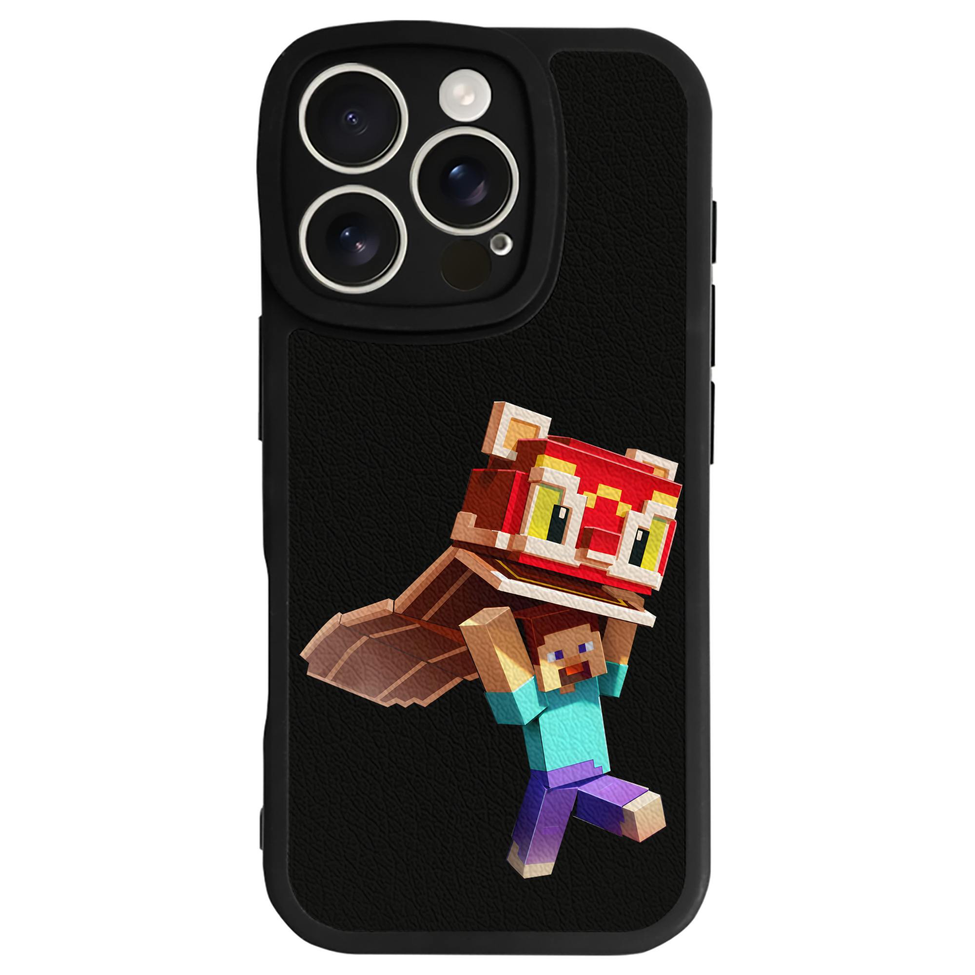 （画像用） マインクラフト ブロックの世界 Minecraft MC Block world 【iPhone 16シリーズ対応】シリコンスマホケース（レザー調） 材質：シリコン